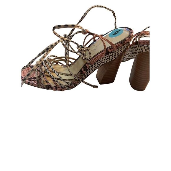 JESSICA SIMPSON MILAYE STRAPPY LACE UP HEEL SANDALS - Picture 1 of 5